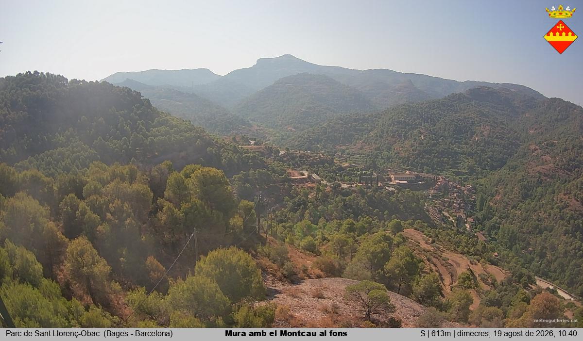 Mura amb el Montcau al fons