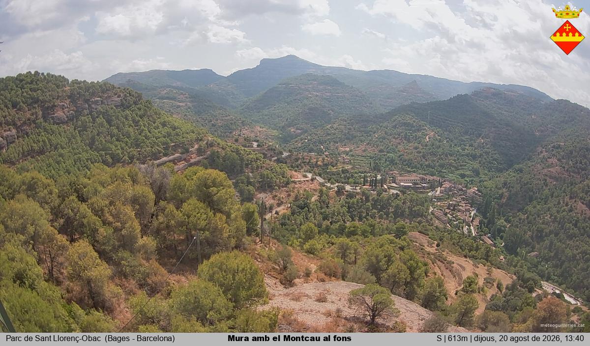 Mura amb el Montcau al fons
