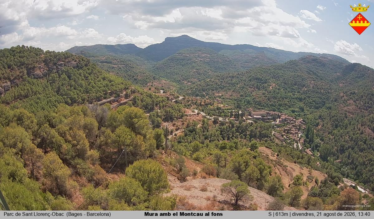 Mura amb el Montcau al fons