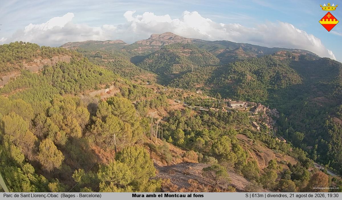 Mura amb el Montcau al fons