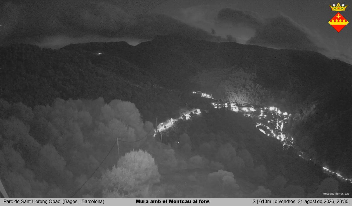 Mura amb el Montcau al fons
