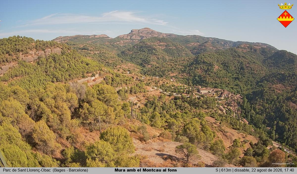 Mura amb el Montcau al fons