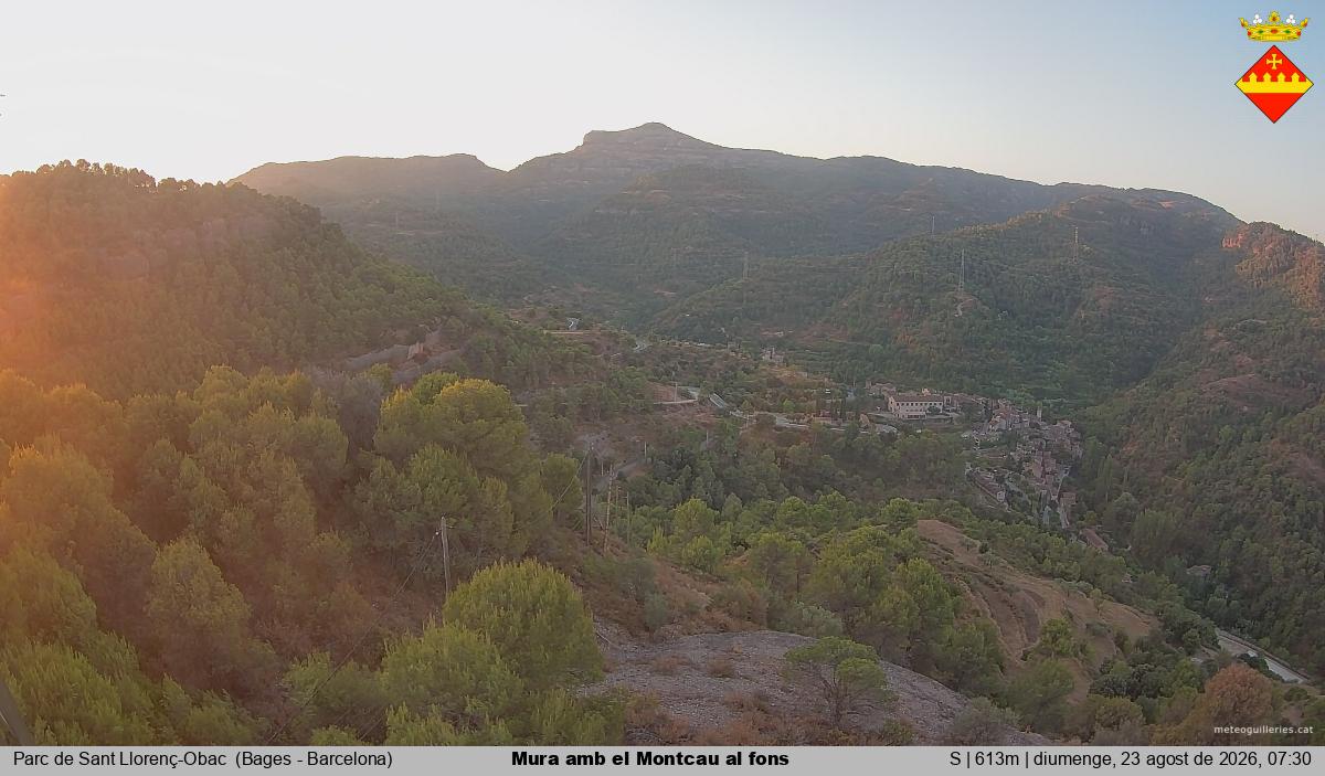Mura amb el Montcau al fons
