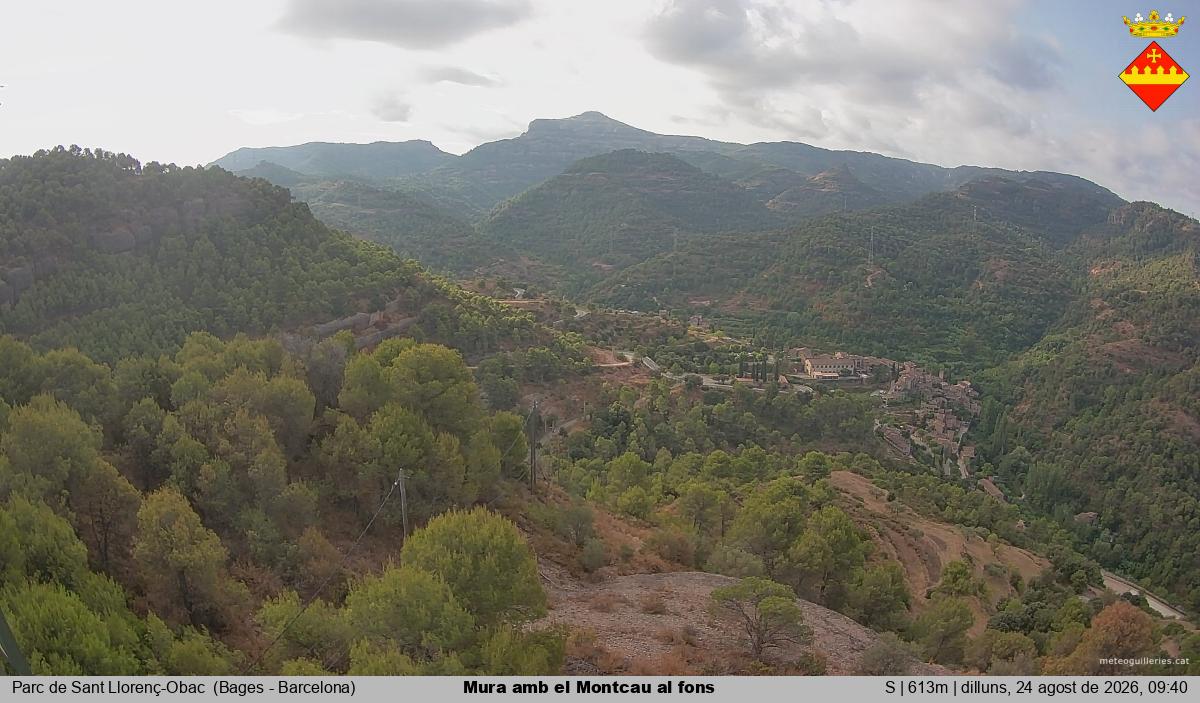 Mura amb el Montcau al fons