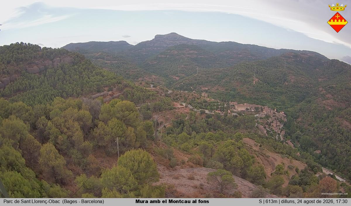 Mura amb el Montcau al fons