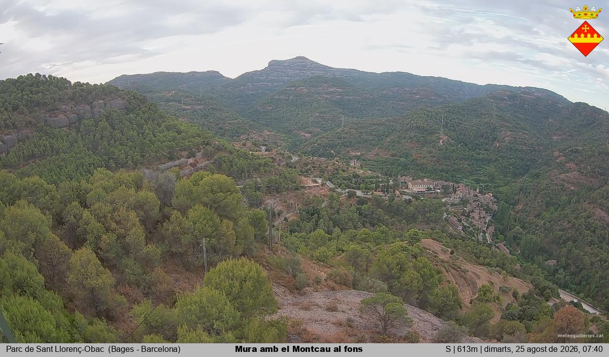 Mura amb el Montcau al fons