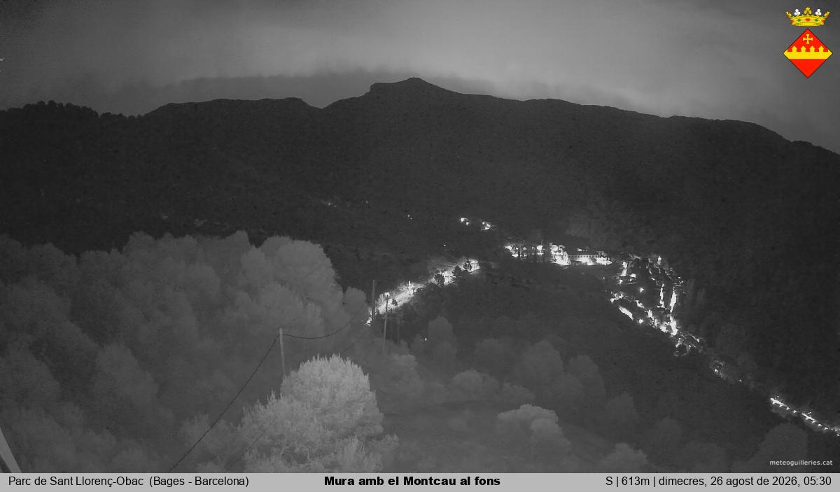 Mura amb el Montcau al fons