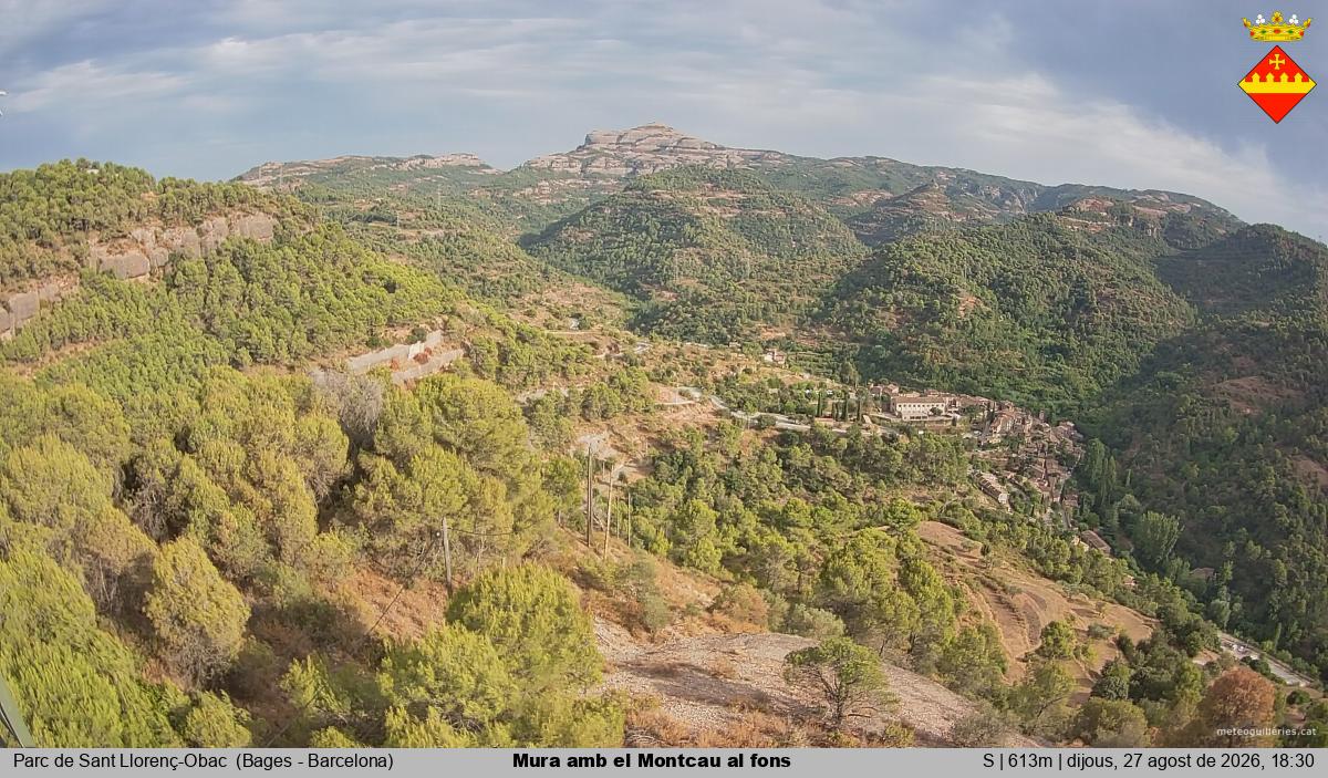 Mura amb el Montcau al fons