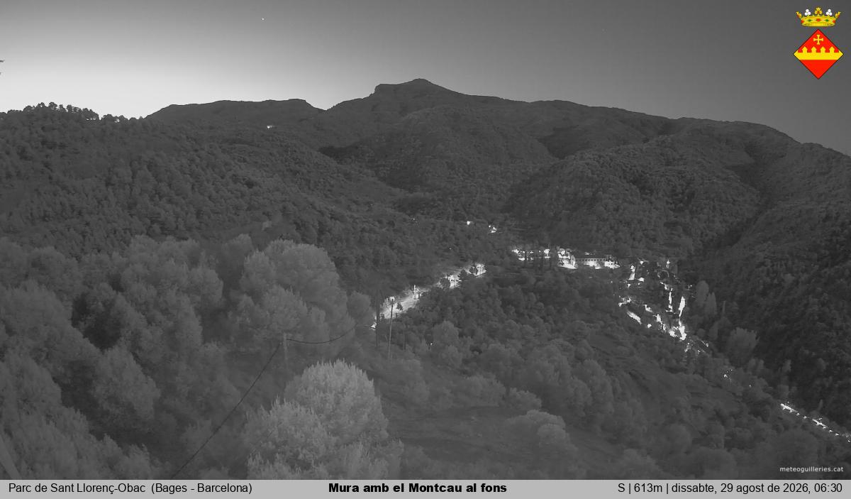 Mura amb el Montcau al fons