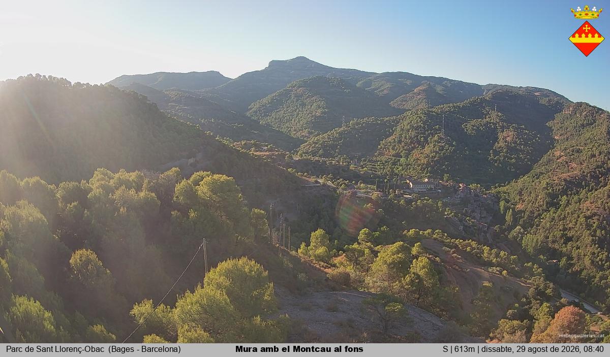 Mura amb el Montcau al fons