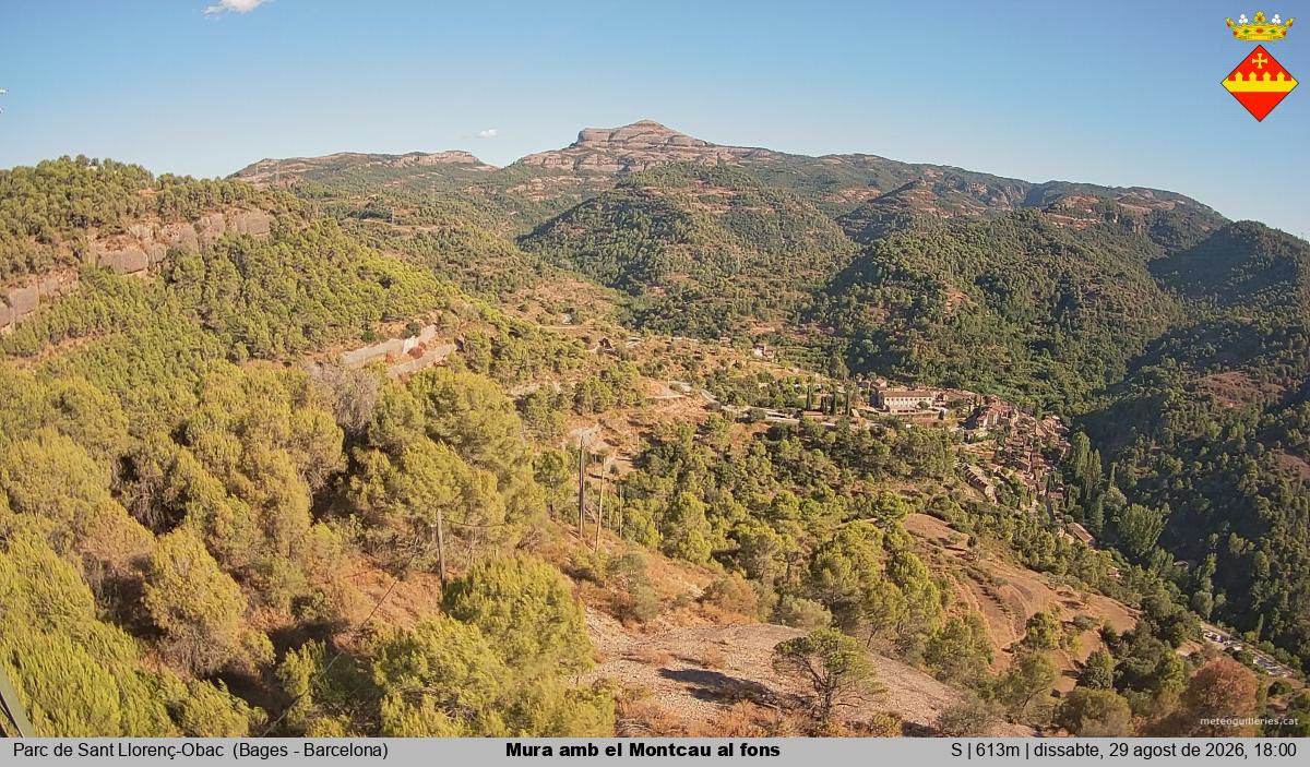 Mura amb el Montcau al fons