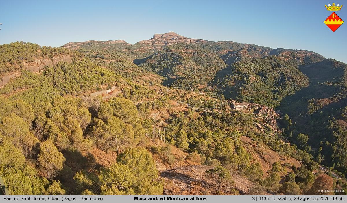 Mura amb el Montcau al fons