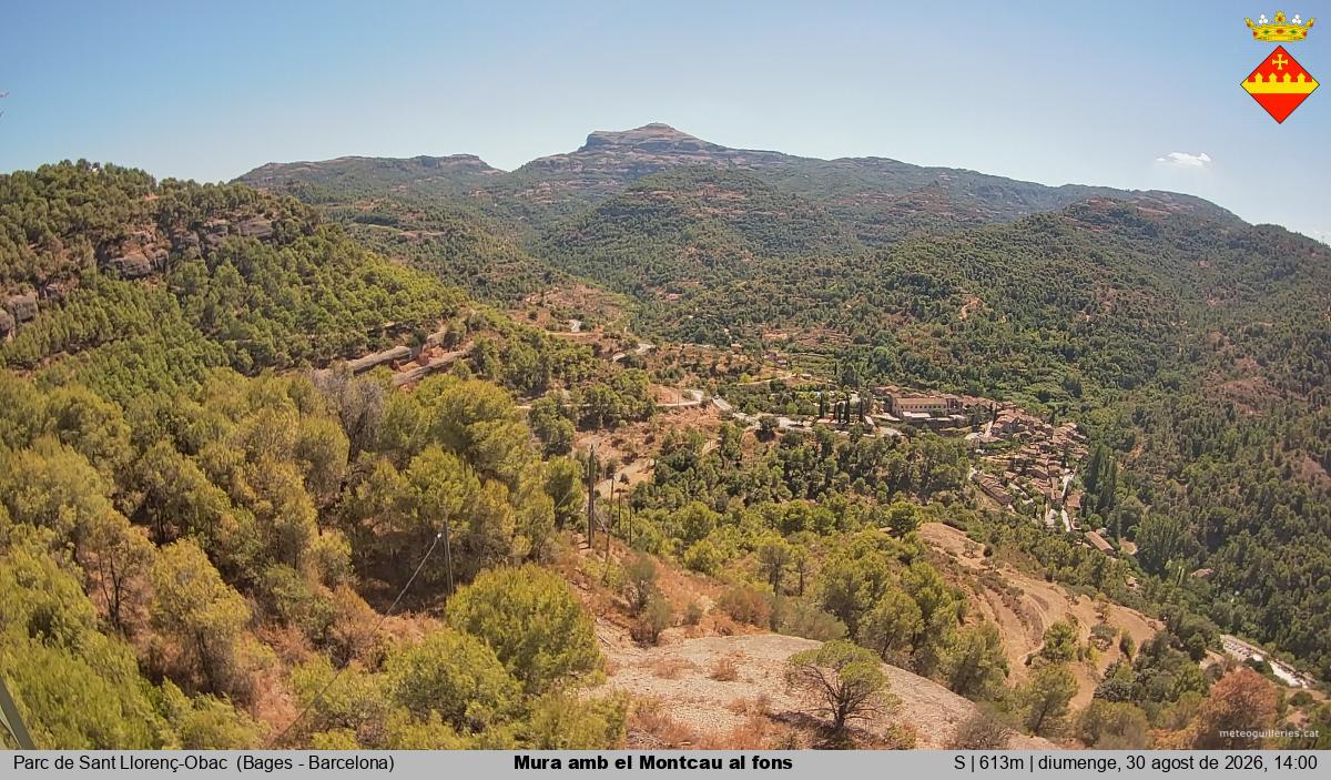 Mura amb el Montcau al fons