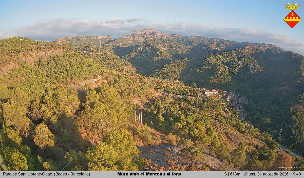 Mura amb el Montcau al fons