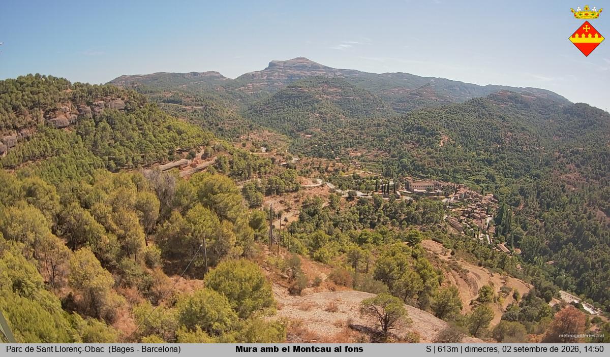 Mura amb el Montcau al fons