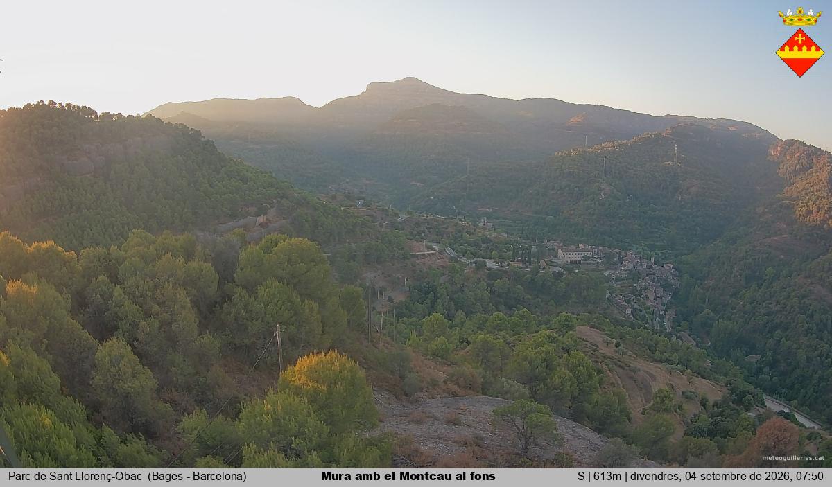 Mura amb el Montcau al fons