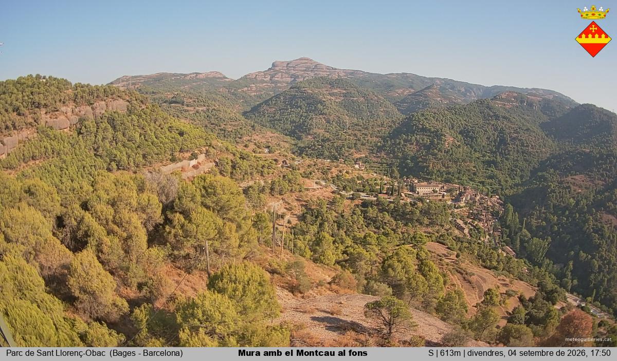Mura amb el Montcau al fons