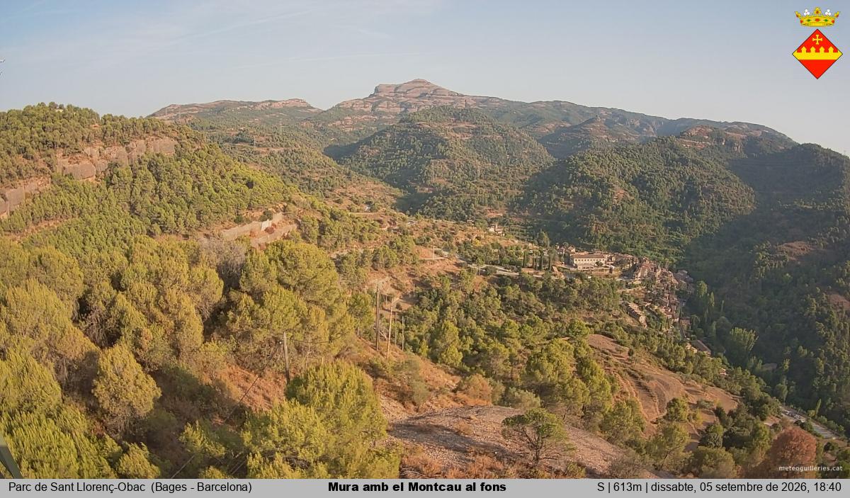 Mura amb el Montcau al fons