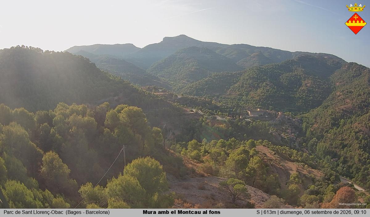 Mura amb el Montcau al fons