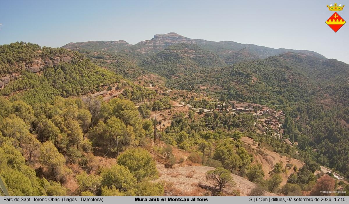 Mura amb el Montcau al fons
