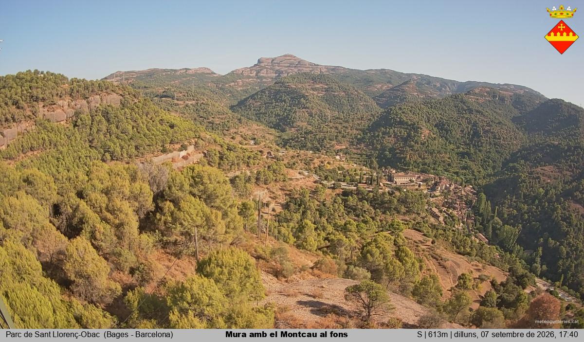 Mura amb el Montcau al fons