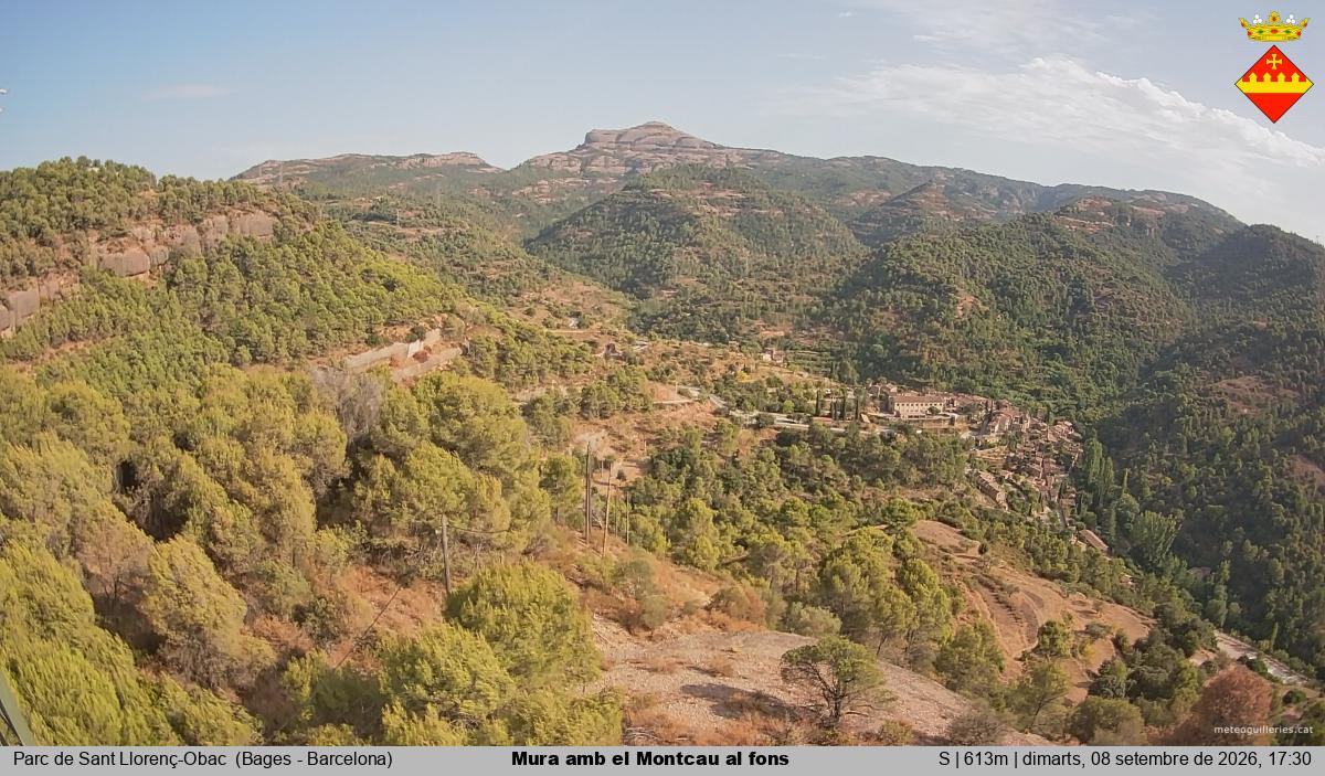 Mura amb el Montcau al fons