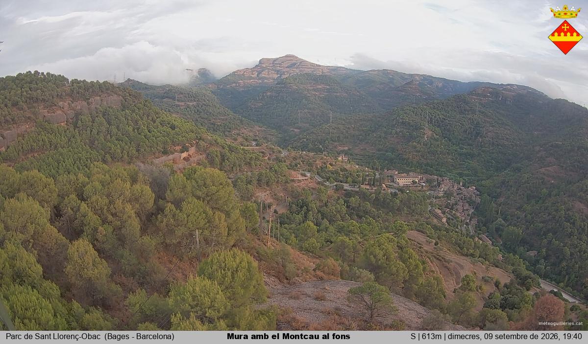 Mura amb el Montcau al fons