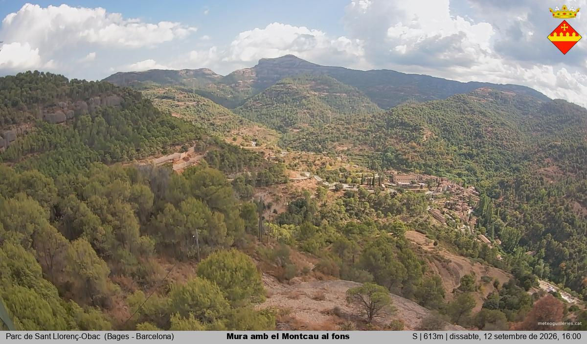 Mura amb el Montcau al fons