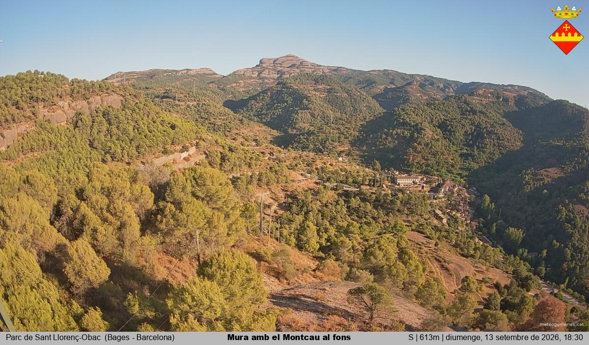 Mura amb el Montcau al fons