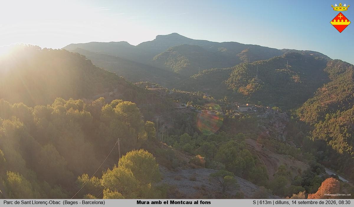 Mura amb el Montcau al fons