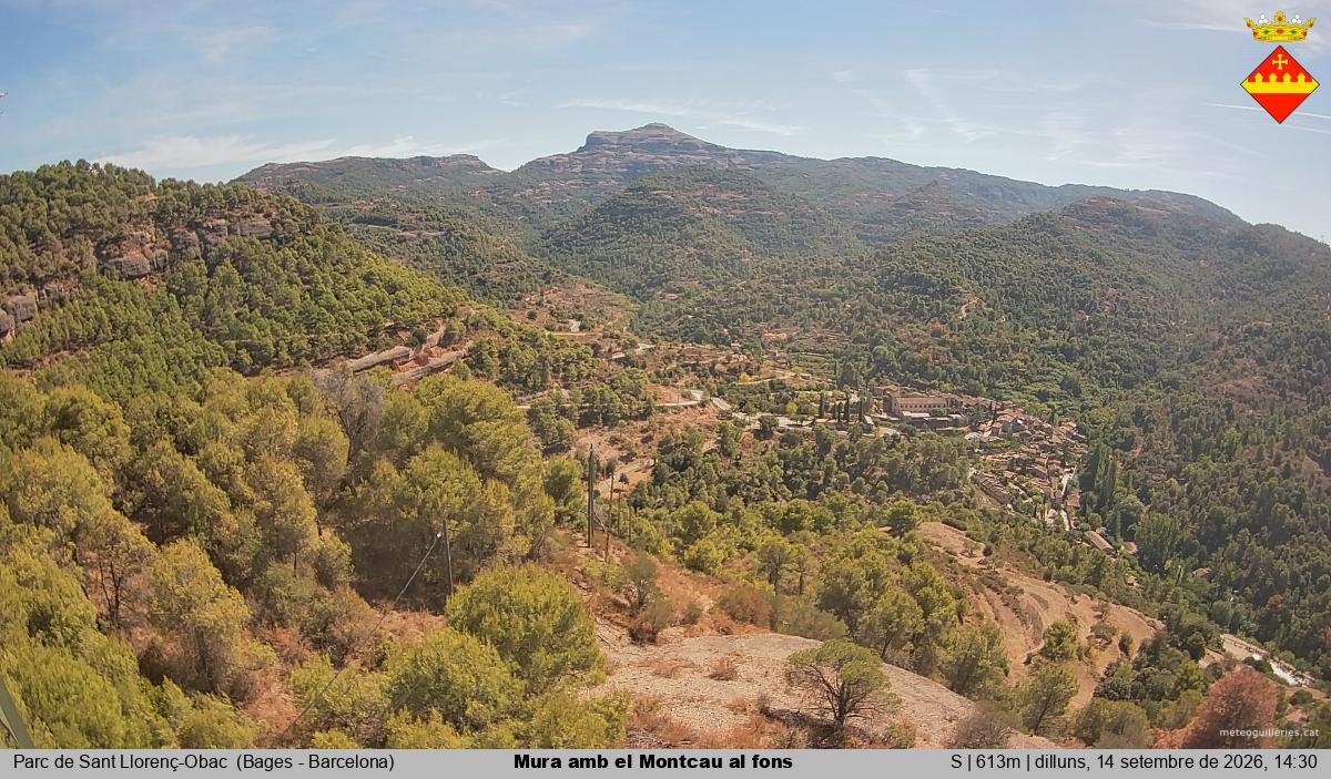 Mura amb el Montcau al fons