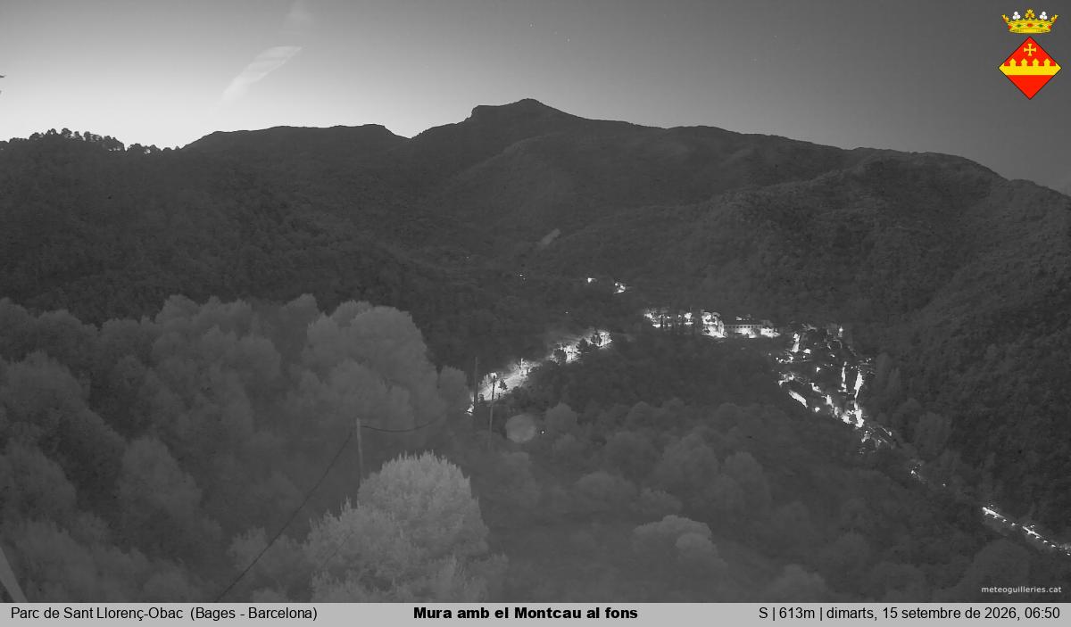 Mura amb el Montcau al fons