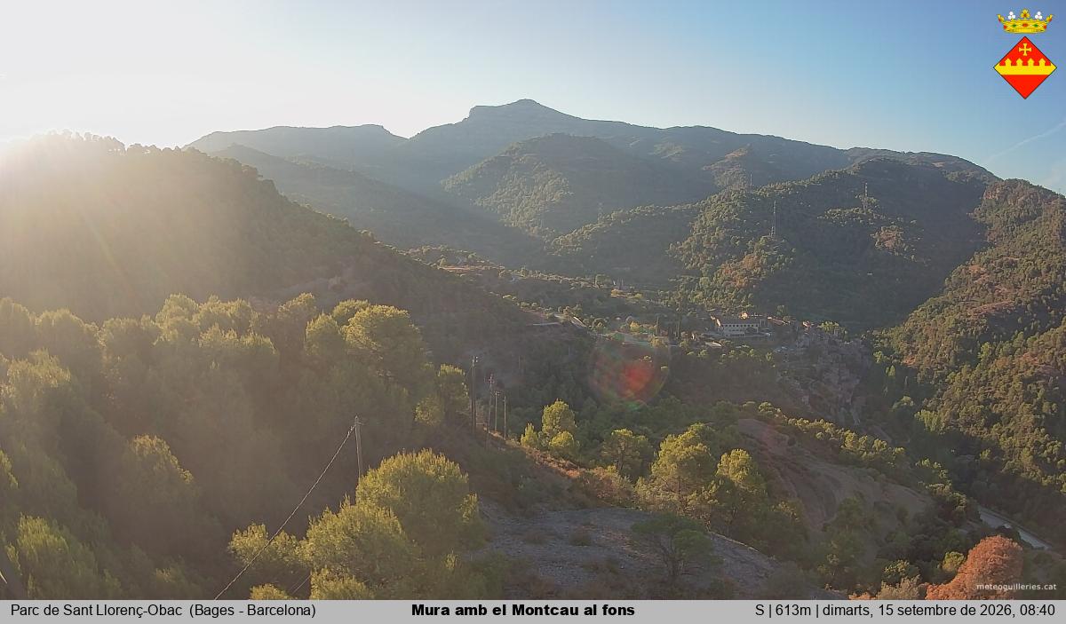 Mura amb el Montcau al fons