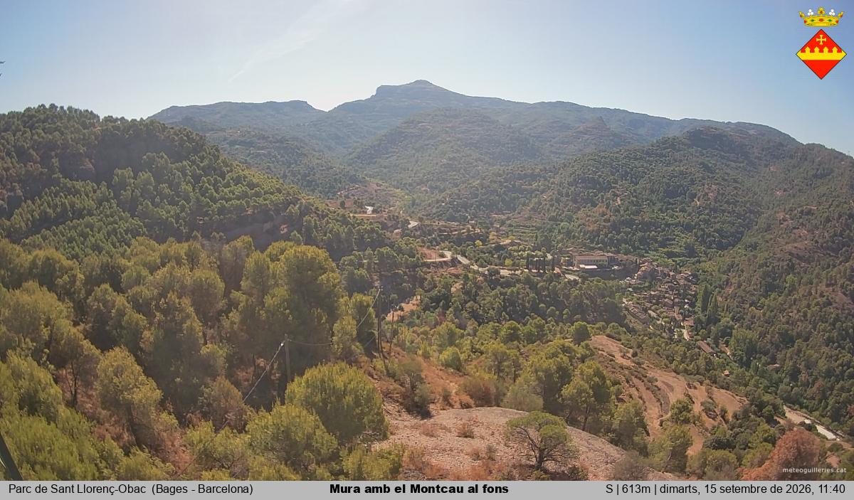 Mura amb el Montcau al fons