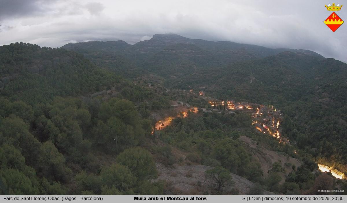 Mura amb el Montcau al fons