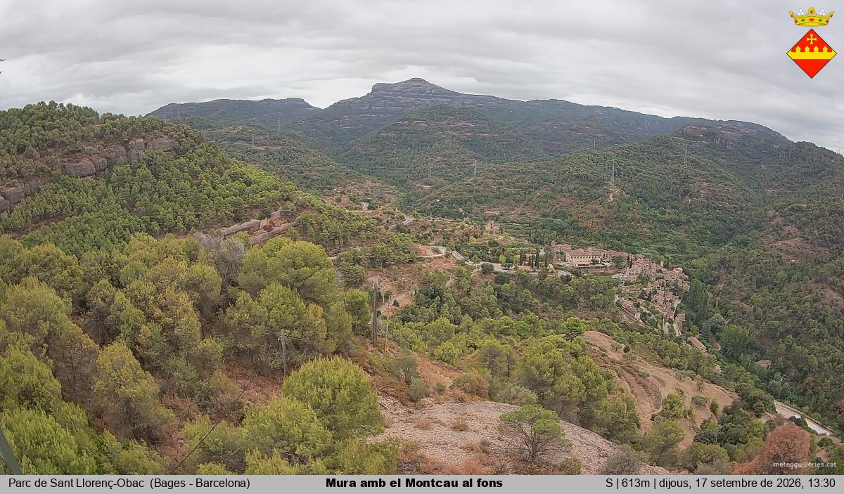 Mura amb el Montcau al fons