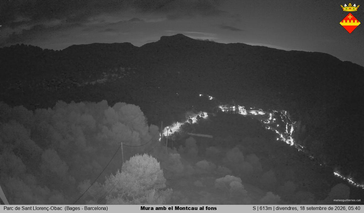 Mura amb el Montcau al fons