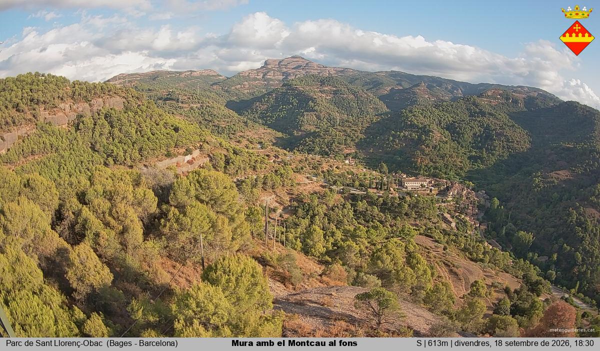 Mura amb el Montcau al fons