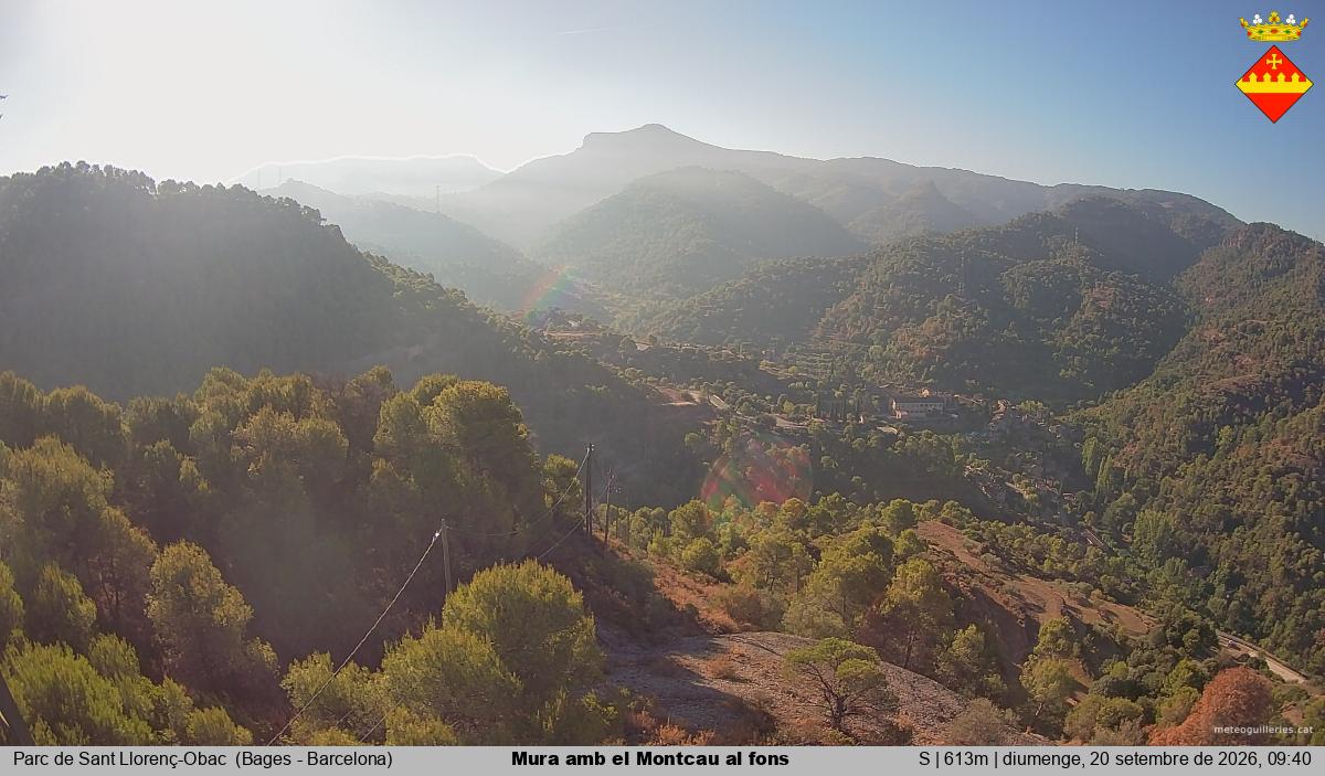Mura amb el Montcau al fons