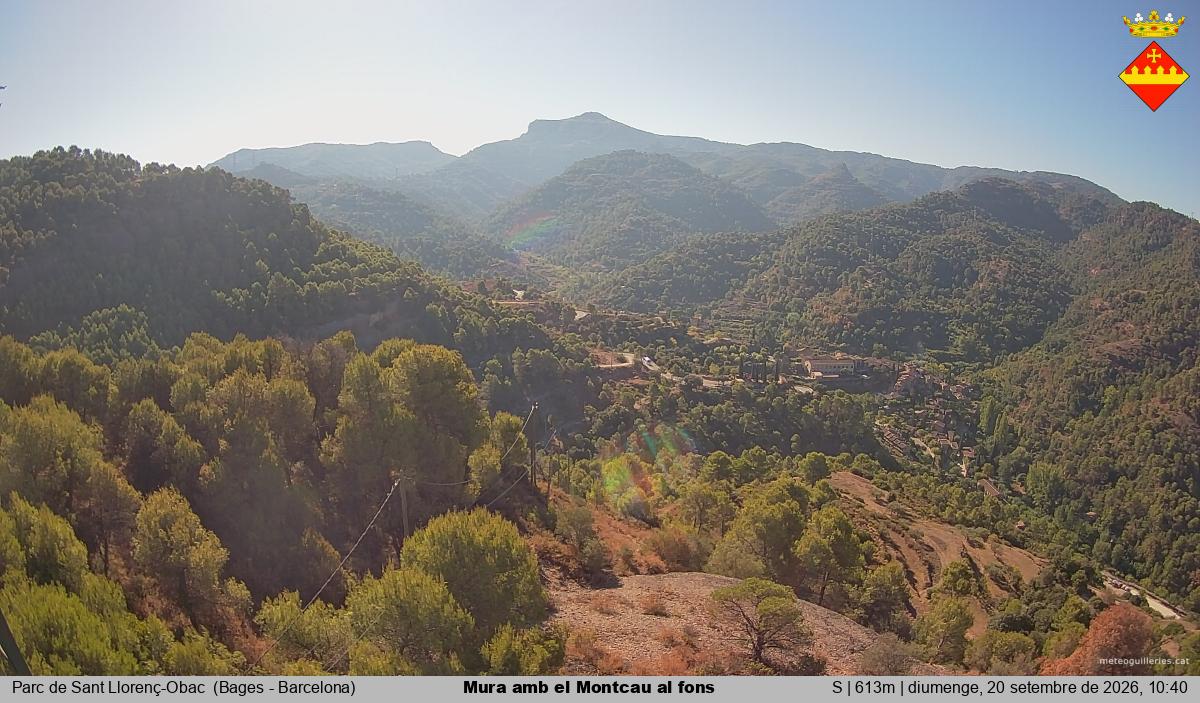 Mura amb el Montcau al fons