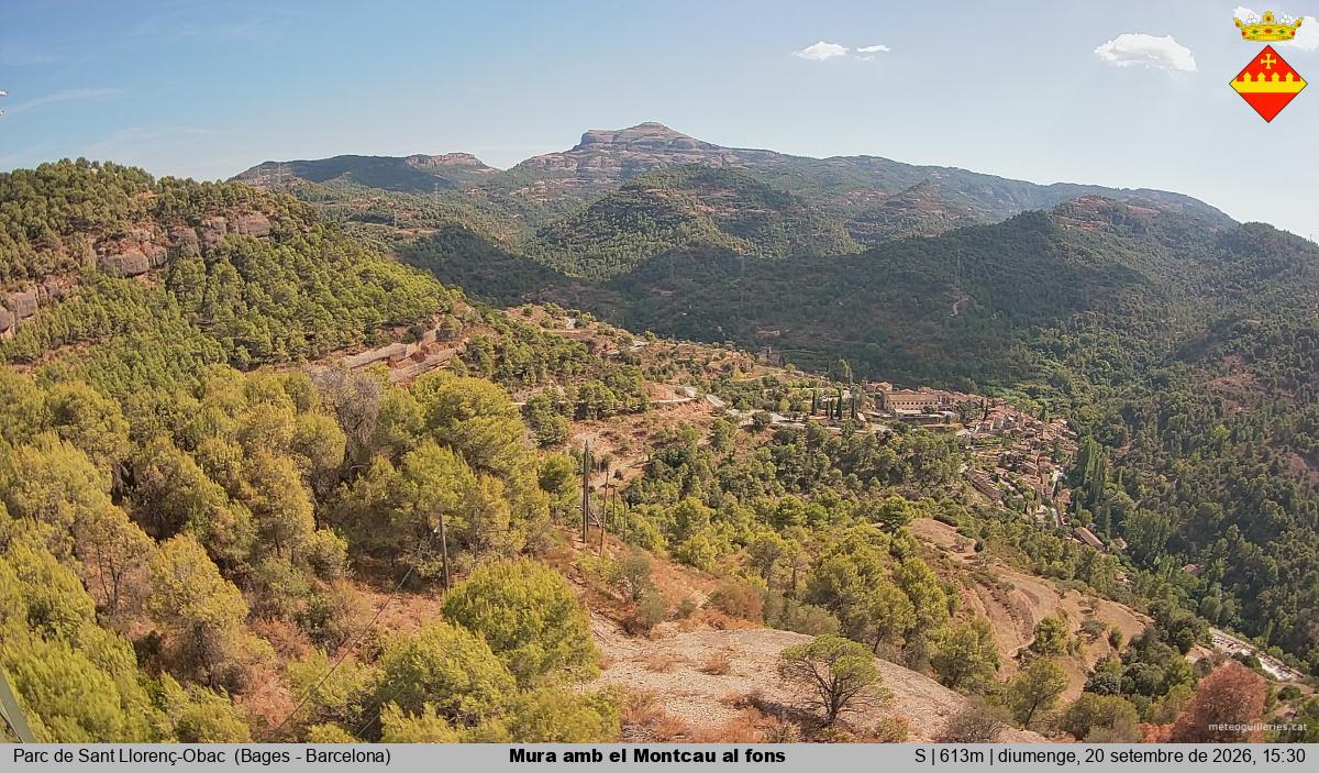 Mura amb el Montcau al fons