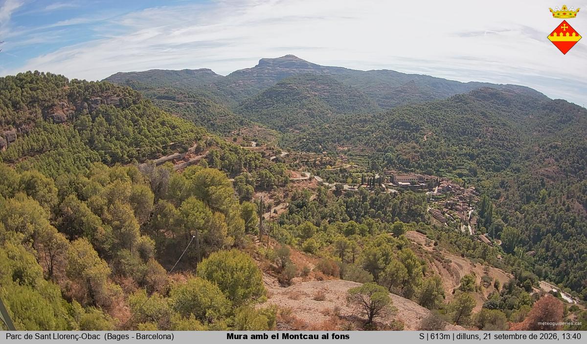 Mura amb el Montcau al fons