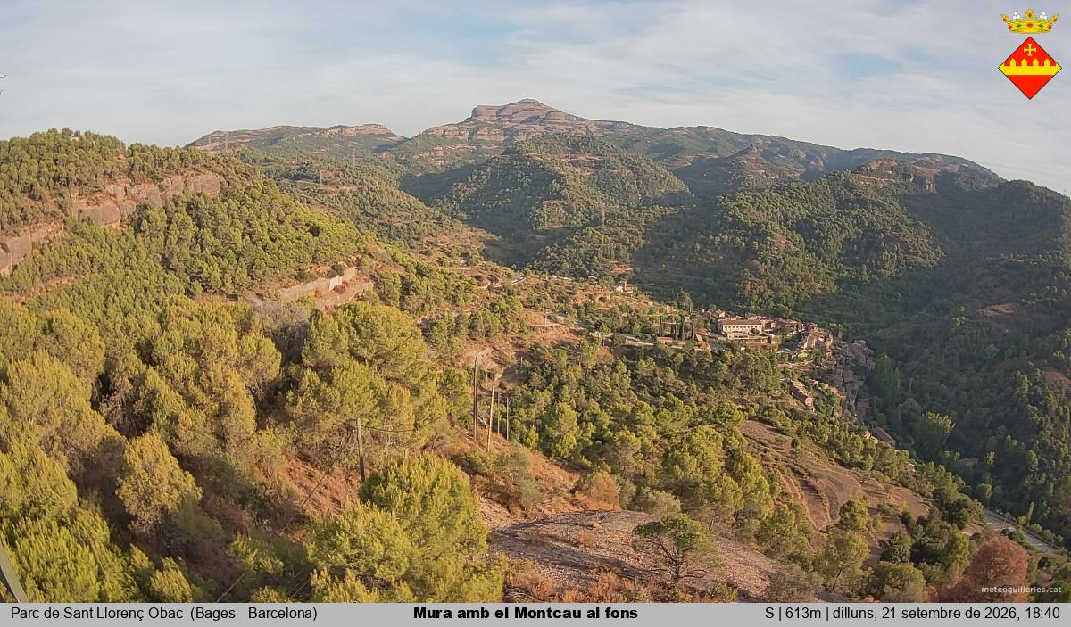 Mura amb el Montcau al fons