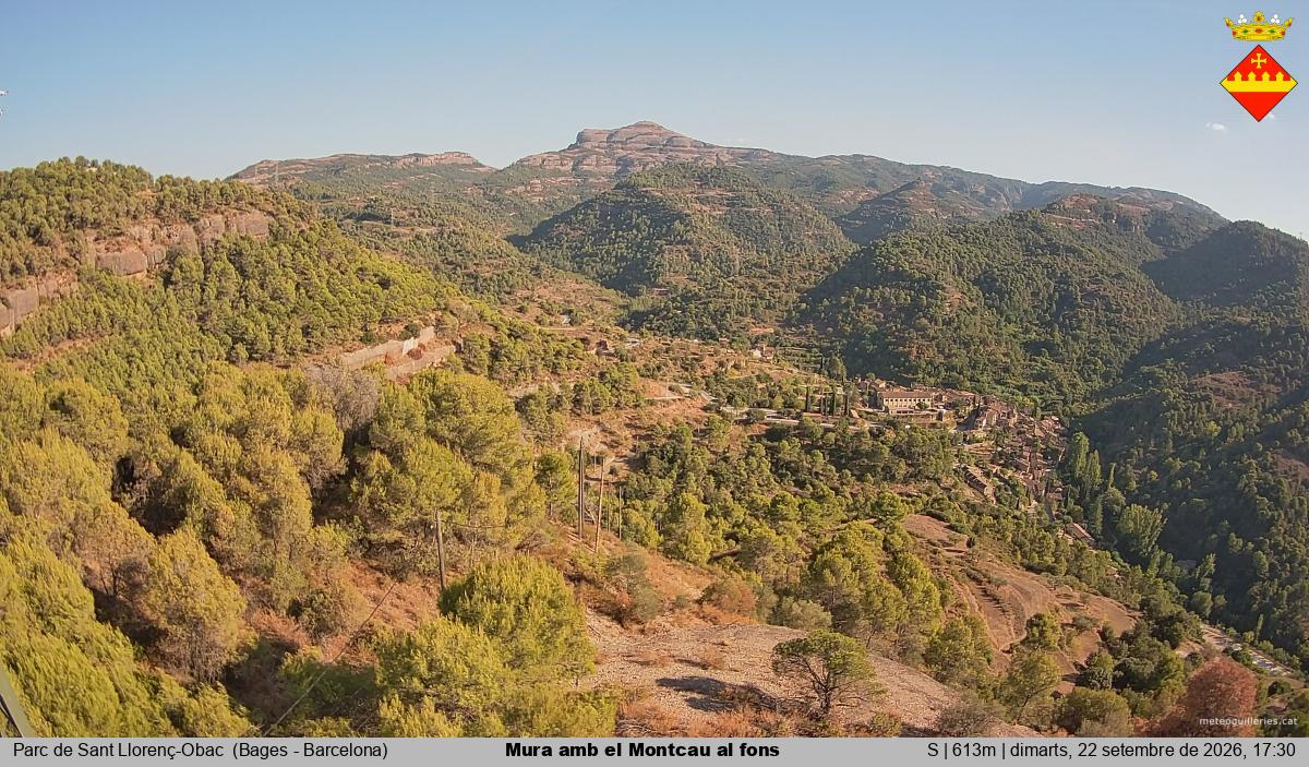 Mura amb el Montcau al fons