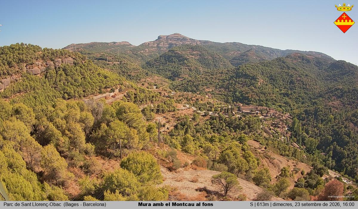 Mura amb el Montcau al fons
