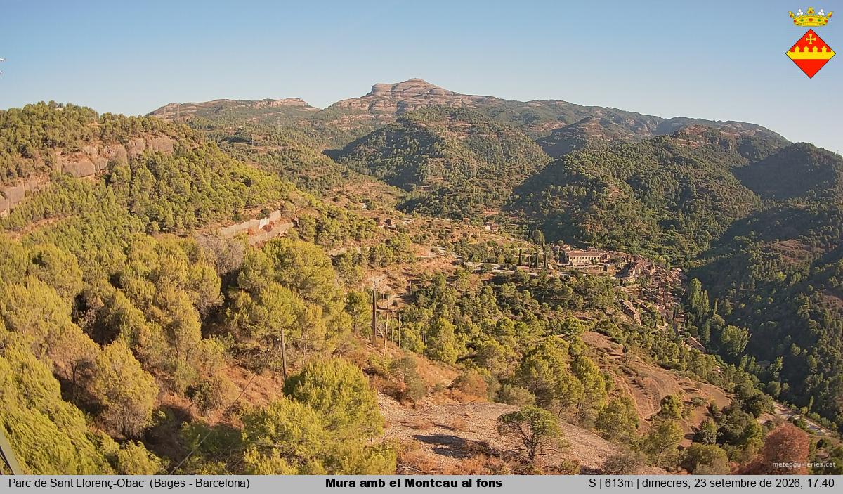 Mura amb el Montcau al fons