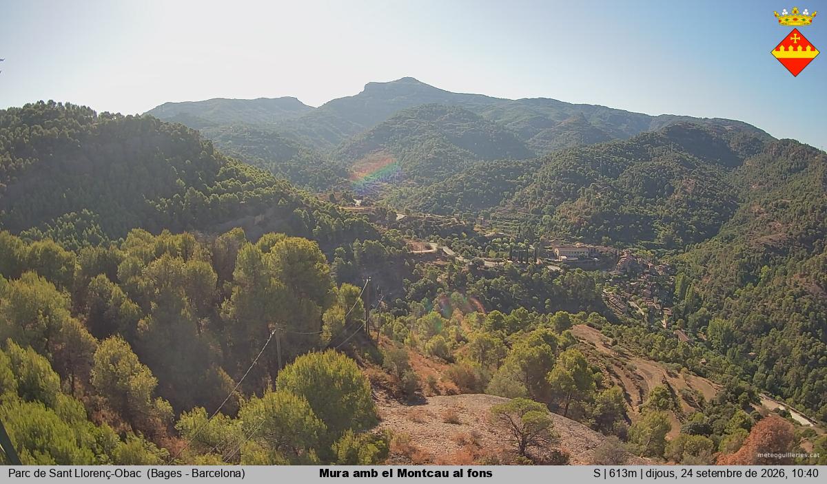 Mura amb el Montcau al fons