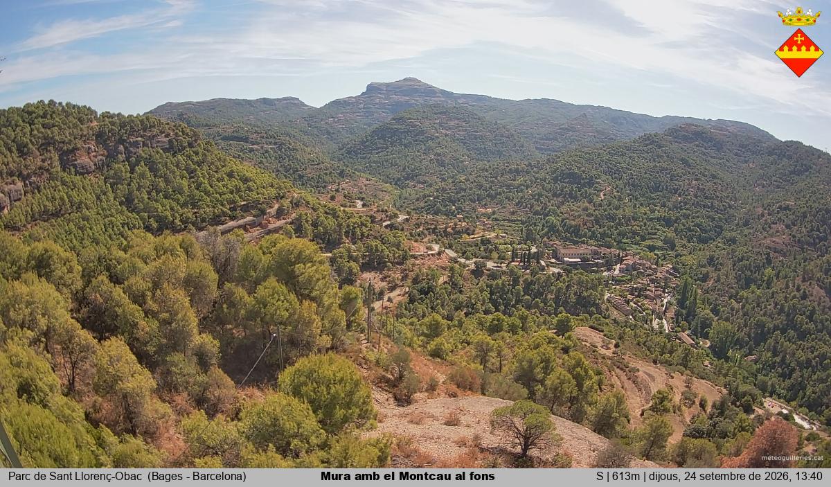 Mura amb el Montcau al fons