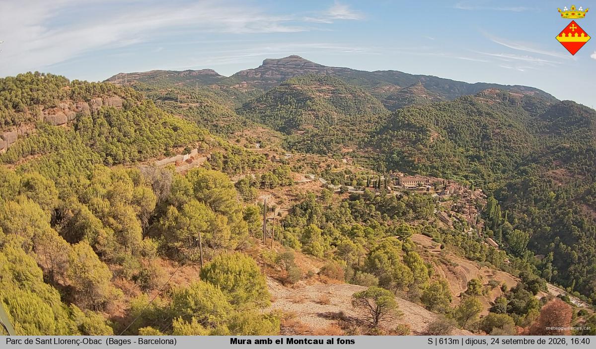 Mura amb el Montcau al fons