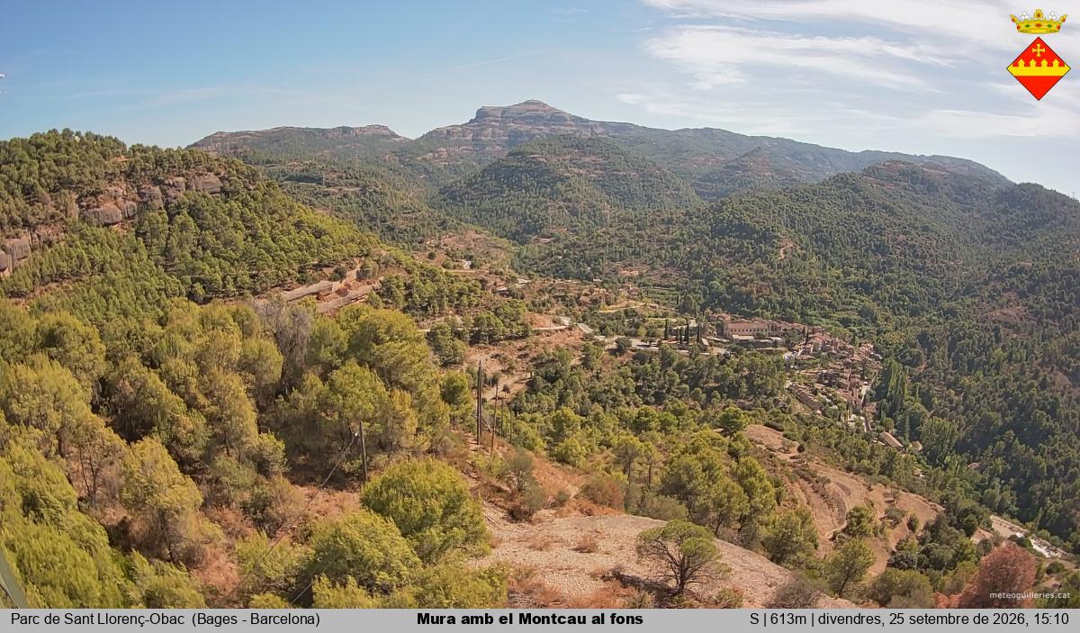 Mura amb el Montcau al fons